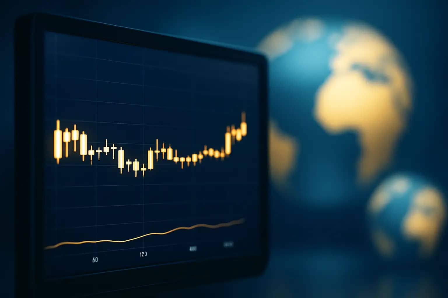 Bitcoin price chart showing stability above $64,000 on a trading screen