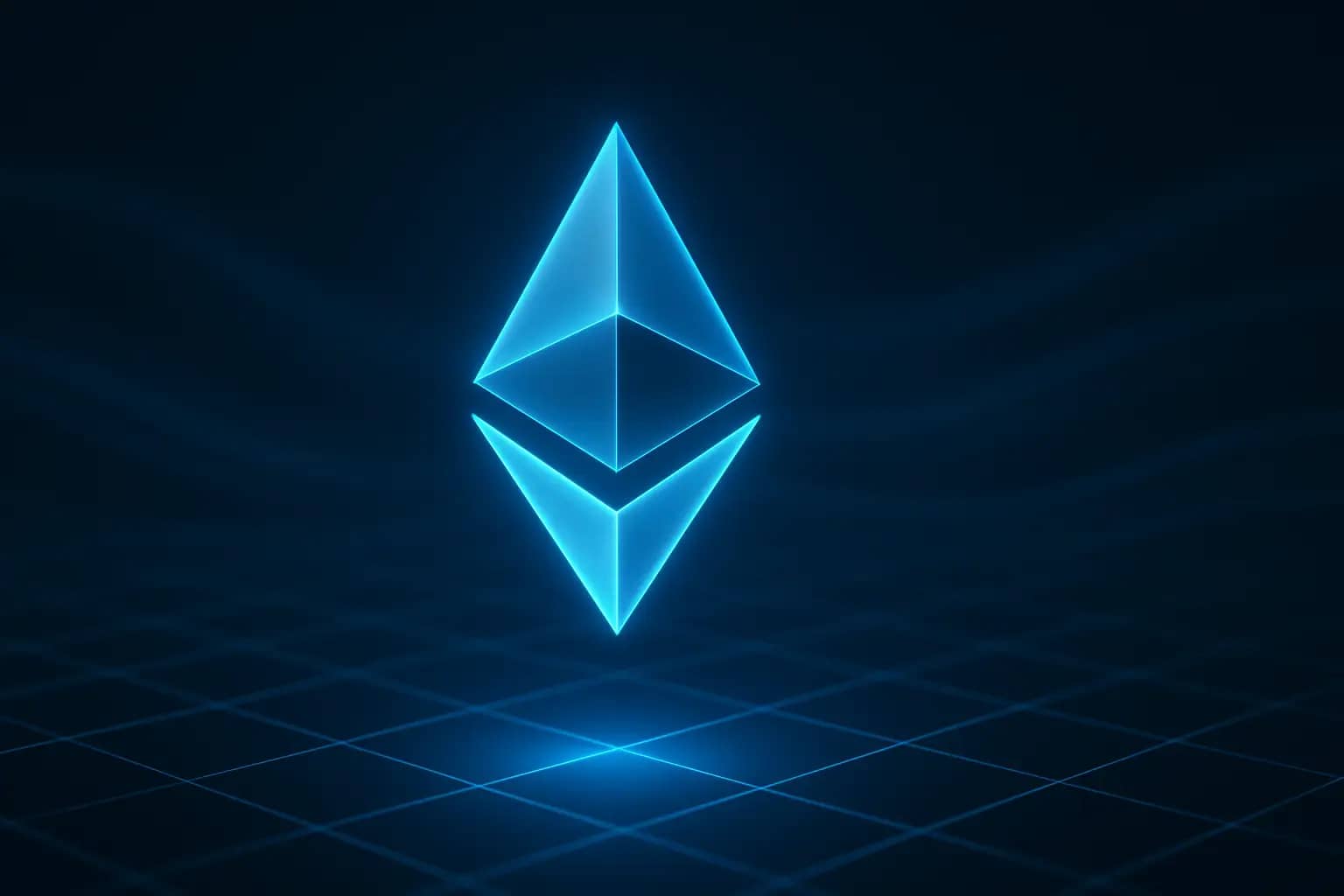 Ethereum cryptocurrency price chart glowing on a dark digital background with abstract liquidity flow patterns