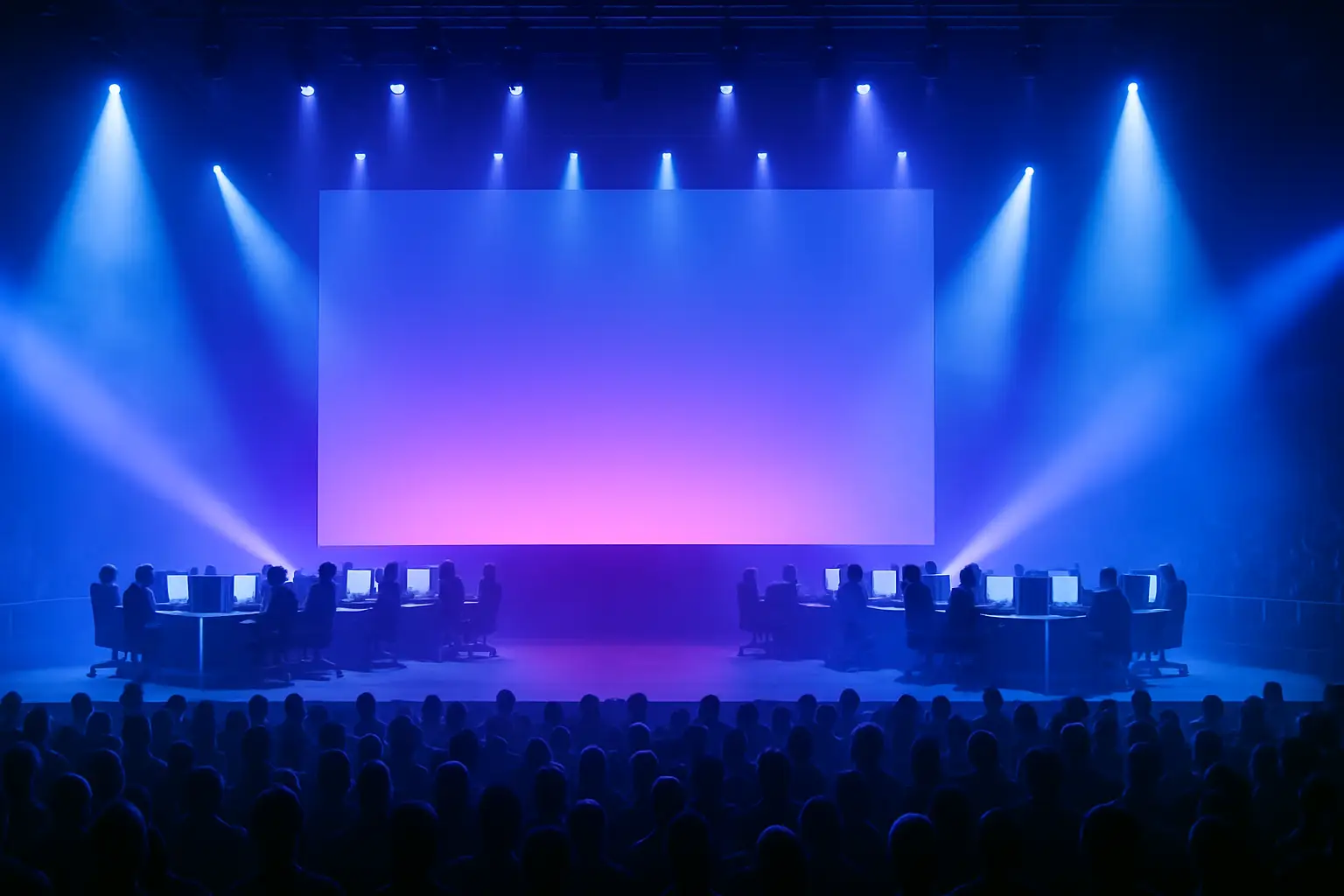Dota 2 players competing on stage at a major international esports tournament