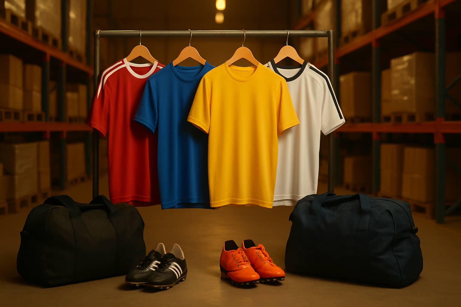 A pile of colourful football kits ready for donation, symbolising a charitable kit appeal