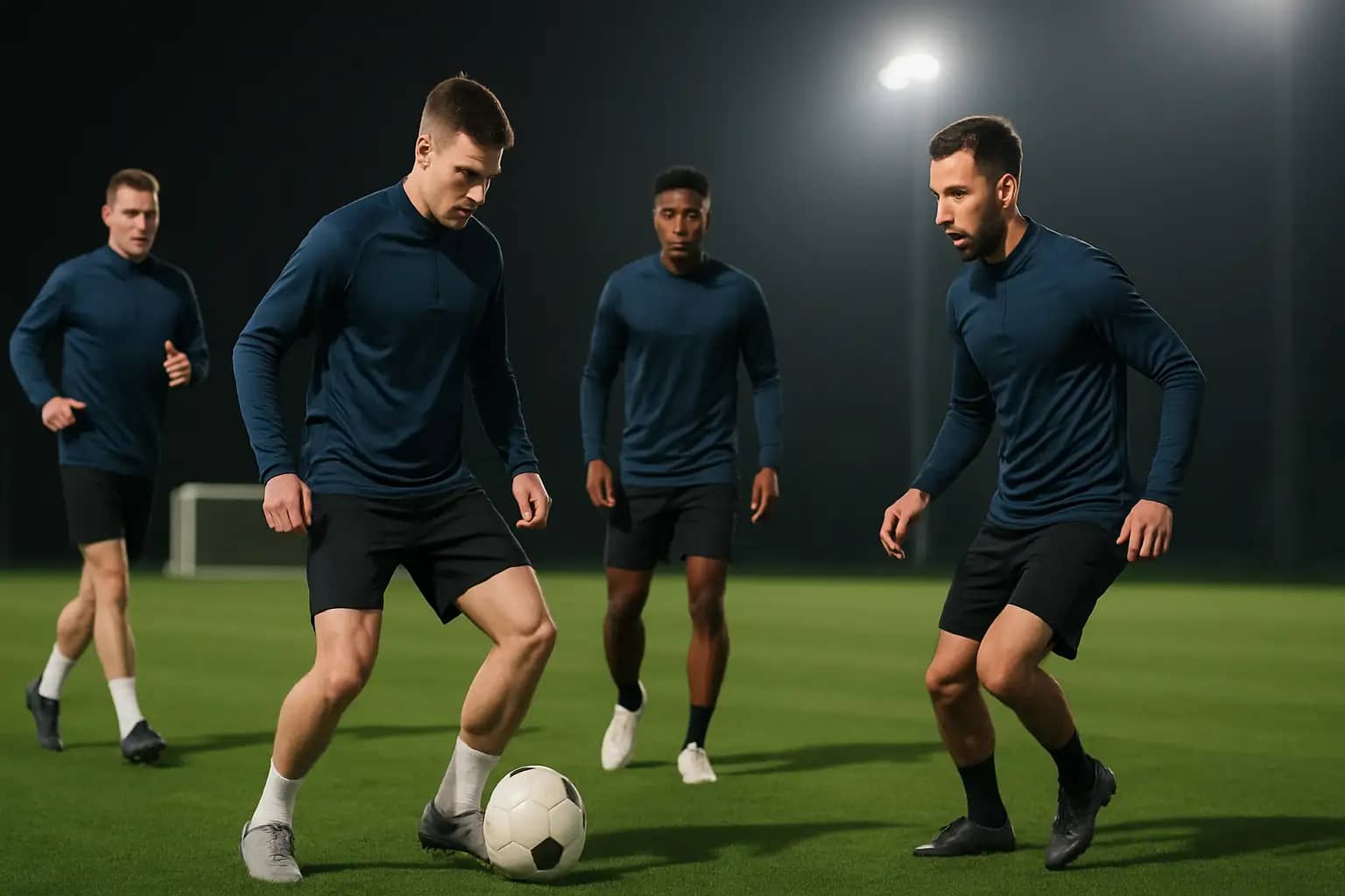 US men's national soccer team players training on a green pitch ahead of an international fixture