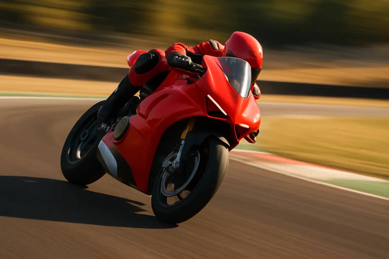 A vintage MotoGP Ducati Desmosedici on track during an early-era race