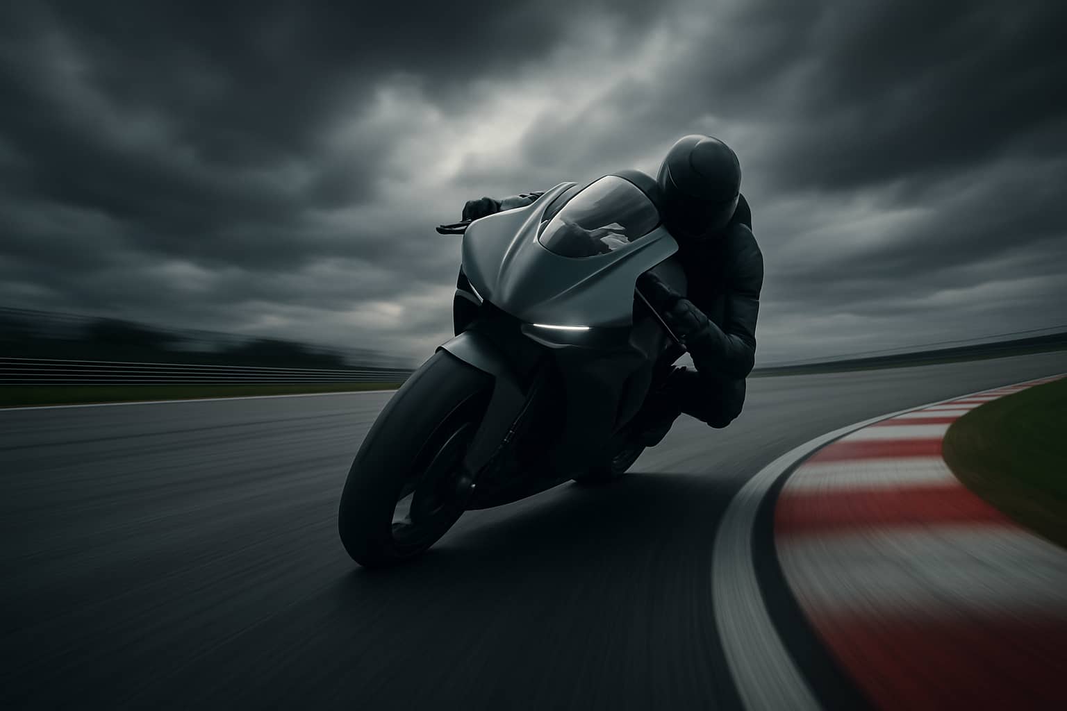 MotoGP prototype motorcycle racing on a circuit at high speed